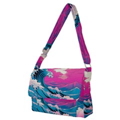 Waves Mountains Sky Full Print Messenger Bag (m)