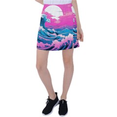 Waves Mountains Sky Tennis Skirt