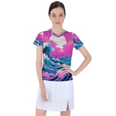 Waves Mountains Sky Women s Sports Top