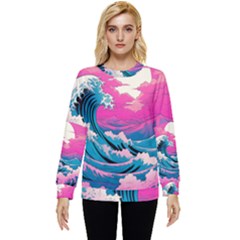 Waves Mountains Sky Hidden Pocket Sweatshirt