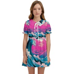 Waves Mountains Sky Kids  Sweet Collar Dress