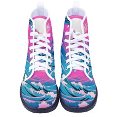 Waves Mountains Sky Women s High-top Canvas Sneakers