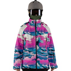 Waves Mountains Sky Men s Zip Ski And Snowboard Waterproof Breathable Jacket