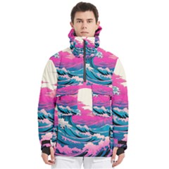 Waves Mountains Sky Men s Pullover Zip Ski And Snowboard Waterproof Breathable Jacket