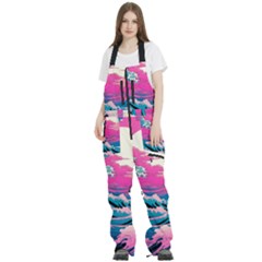 Waves Mountains Sky Women s Front Zip Ski And Snowboard Bib Pants by Grandong