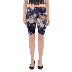 Japanese Wave Koi Illustration Pattern Yoga Cropped Leggings