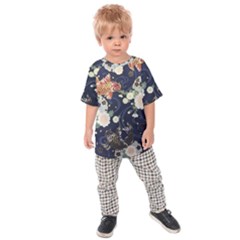 Japanese Wave Koi Illustration Pattern Kids  Raglan T-shirt