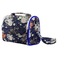 Japanese Wave Koi Illustration Pattern Satchel Shoulder Bag