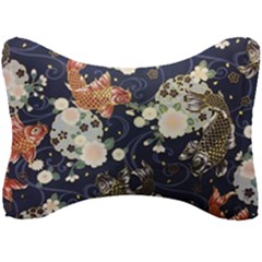 Japanese Wave Koi Illustration Pattern Seat Head Rest Cushion