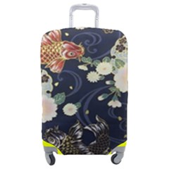 Japanese Wave Koi Illustration Pattern Luggage Cover (medium)