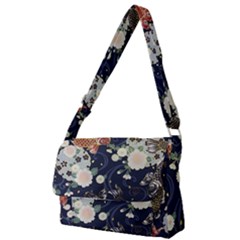 Japanese Wave Koi Illustration Pattern Full Print Messenger Bag (s)