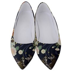 Japanese Wave Koi Illustration Pattern Women s Low Heels