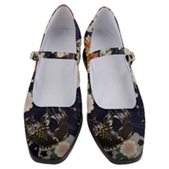 Japanese Wave Koi Illustration Pattern Women s Mary Jane Shoes