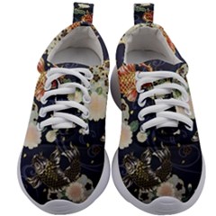 Japanese Wave Koi Illustration Pattern Kids Athletic Shoes