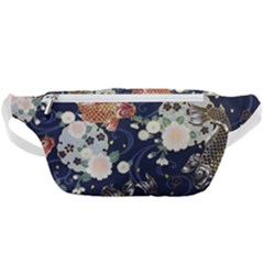 Japanese Wave Koi Illustration Pattern Waist Bag 