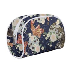 Japanese Wave Koi Illustration Pattern Make Up Case (small)