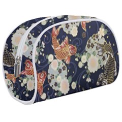 Japanese Wave Koi Illustration Pattern Make Up Case (medium)