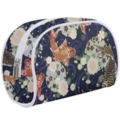 Japanese Wave Koi Illustration Pattern Make Up Case (large)