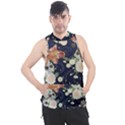 Japanese Wave Koi Illustration Pattern Men s Sleeveless Hoodie View1