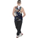 Japanese Wave Koi Illustration Pattern Men s Sleeveless Hoodie View2