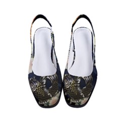 Japanese Wave Koi Illustration Pattern Women s Classic Slingback Heels