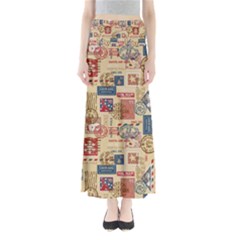 Letters Writing Paper Text Pattern Full Length Maxi Skirt by Apenda