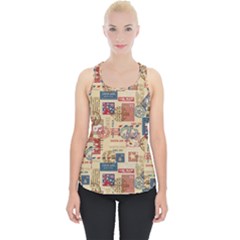 Letters Writing Paper Text Pattern Piece Up Tank Top