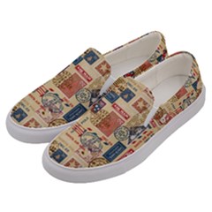 Letters Writing Paper Text Pattern Men s Canvas Slip Ons