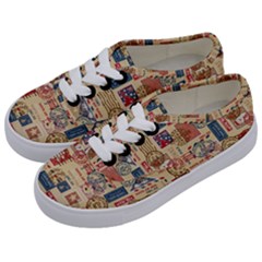 Letters Writing Paper Text Pattern Kids  Classic Low Top Sneakers by Apenda