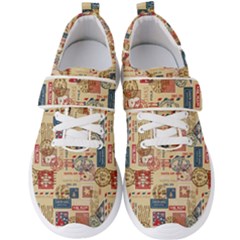 Letters Writing Paper Text Pattern Men s Velcro Strap Shoes