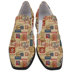 Letters Writing Paper Text Pattern Women Slip On Heel Loafers by Apenda