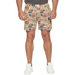 Letters Writing Paper Text Pattern Men s Runner Shorts