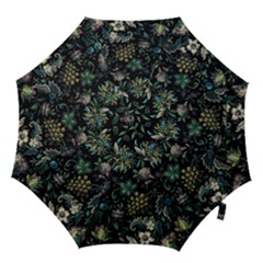 Pattern Flowers Plants Leaves Hook Handle Umbrellas (medium)