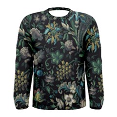 Pattern Flowers Plants Leaves Men s Long Sleeve T-shirt by Posterlux