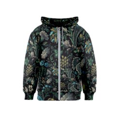 Pattern Flowers Plants Leaves Kids  Zipper Hoodie