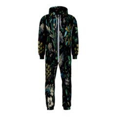 Pattern Flowers Plants Leaves Hooded Jumpsuit (kids)