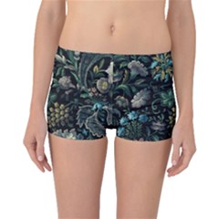 Pattern Flowers Plants Leaves Boyleg Bikini Bottoms