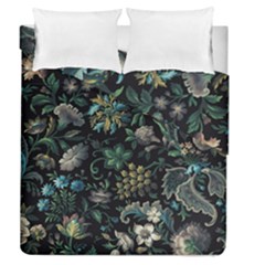 Pattern Flowers Plants Leaves Duvet Cover Double Side (queen Size)