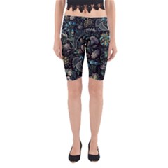 Pattern Flowers Plants Leaves Yoga Cropped Leggings