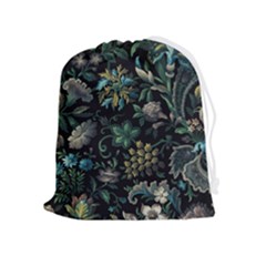 Pattern Flowers Plants Leaves Drawstring Pouch (xl)