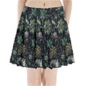 Pattern Flowers Plants Leaves Pleated Mini Skirt View1