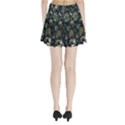 Pattern Flowers Plants Leaves Pleated Mini Skirt View2