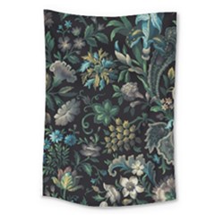 Pattern Flowers Plants Leaves Large Tapestry