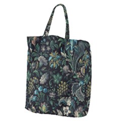 Pattern Flowers Plants Leaves Giant Grocery Tote