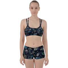 Pattern Flowers Plants Leaves Perfect Fit Gym Set