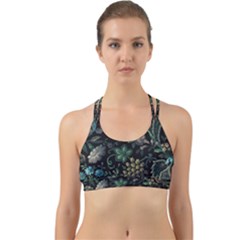 Pattern Flowers Plants Leaves Back Web Sports Bra