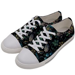 Pattern Flowers Plants Leaves Men s Low Top Canvas Sneakers