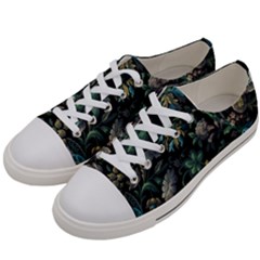 Pattern Flowers Plants Leaves Women s Low Top Canvas Sneakers