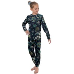 Pattern Flowers Plants Leaves Kids  Long Sleeve Set  by Posterlux