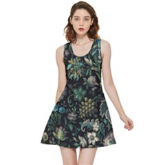 Pattern Flowers Plants Leaves Inside Out Reversible Sleeveless Dress